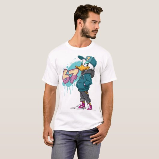 67 Street Duck – Urban Cartoon Style Tシャツ (正面フル)