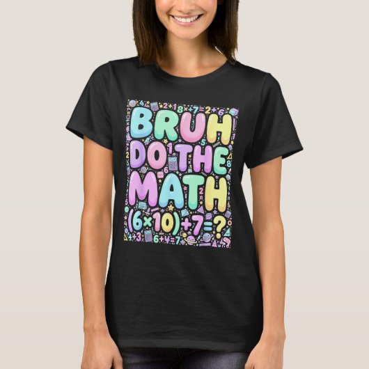 67 Tシャツ シックス セブン ミーム 6-7 少年 少女 Bruh D (正面)