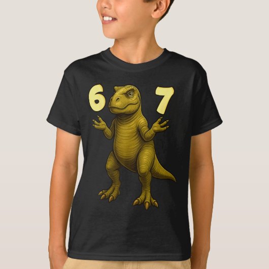 67 T-rex Hands Motion Dinosaur Meme For Kids Teens Tシャツ (正面)