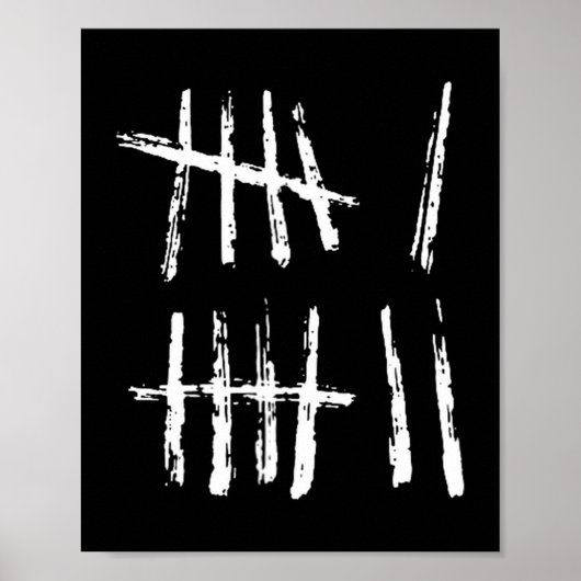 67 tally マーク Tシャツ おもしろい 数字 6 7 メモ ポスター (正面)