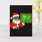 67 Teacher Christmas Santa Six Seven Meme Brainrot カード (黄色い花)