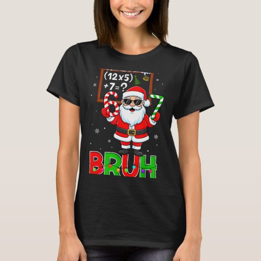 67 Teacher Christmas Santa Six Seven Meme Math Equ Tシャツ (正面)