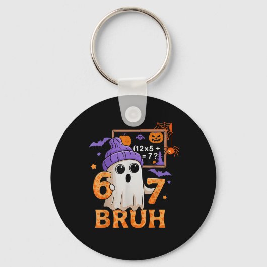 67 Teacher Halloween Ghost Six Seven Meme Math Equ キーホルダー (正面)