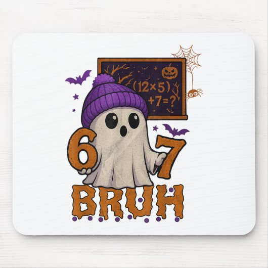 67 Teacher Halloween Ghost Six Seven Meme Math Equ マウスパッド (正面)