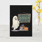 67 Teacher Halloween Ghost Six Seven Meme Math Jok カード (黄色い花)