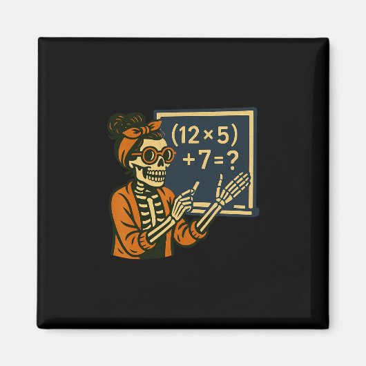 67 Teacher Halloween Skeleton Six Seven Meme Brain マグネット (正面)