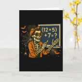 67 Teacher Halloween Skeleton Six Seven Meme Math  カード (黄色い花)