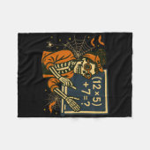 67 Teacher Halloween Skeleton Six Seven Meme Math  フリースブランケット (正面(横))