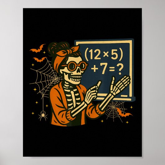 67 Teacher Halloween Skeleton Six Seven Meme Math  ポスター (正面)