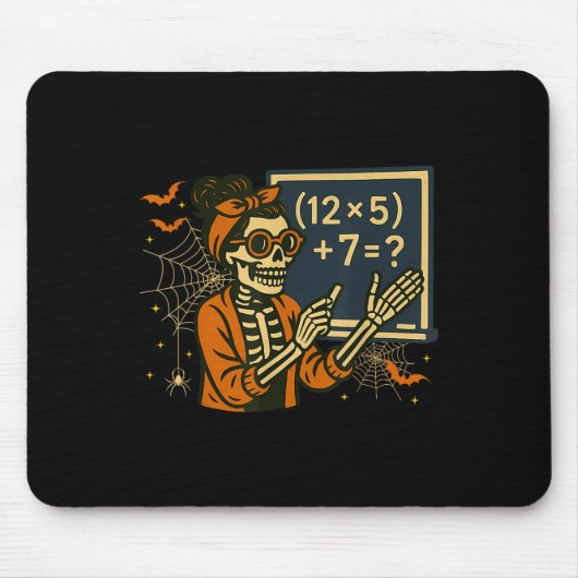 67 Teacher Halloween Skeleton Six Seven Meme Math  マウスパッド (正面)