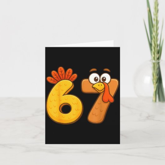 67 Thanksgiving Funny Six Seven Meme For Men Women カード (正面)