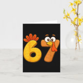 67 Thanksgiving Funny Six Seven Meme For Men Women カード (黄色い花)