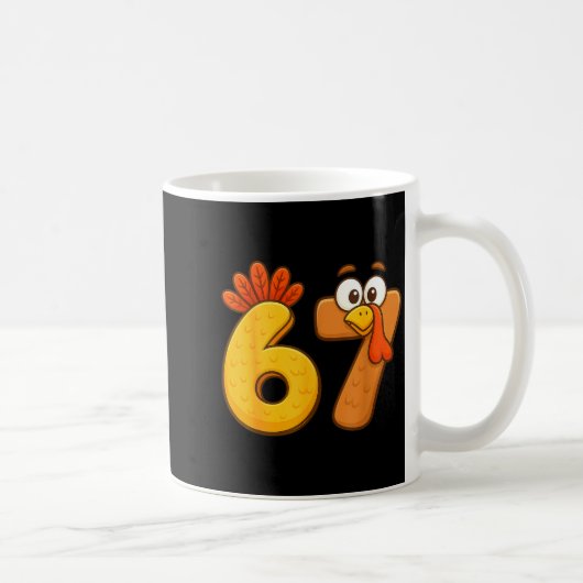 67 Thanksgiving Funny Six Seven Meme For Men Women コーヒーマグカップ (右)