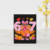 67 Thanksgiving Funny Turkey 67 Turkey Six Seven G カード (黄色い花)