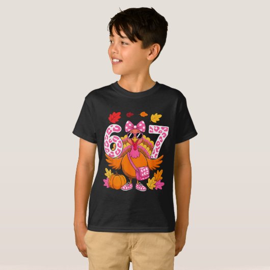 67 Thanksgiving Funny Turkey 67 Turkey Six Seven G Tシャツ (正面フル)