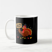 67 Thanksgiving Turkey Meme Six Seven 6 7 コーヒーマグカップ (左)
