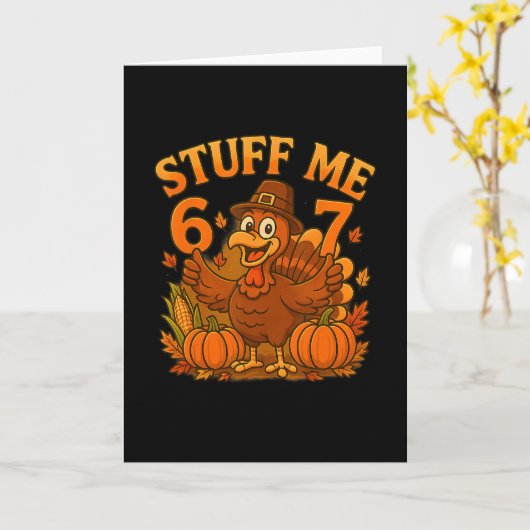 67 Thanksgiving Turkey Stuffing カード (黄色い花)