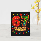 67 The Only Gift You Need, Funny 67 Meme Christmas カード (黄色い花)