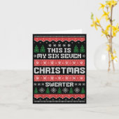 67 Ugly Christmas Sweater Six Seven Meme Xmas Whit カード (黄色い花)