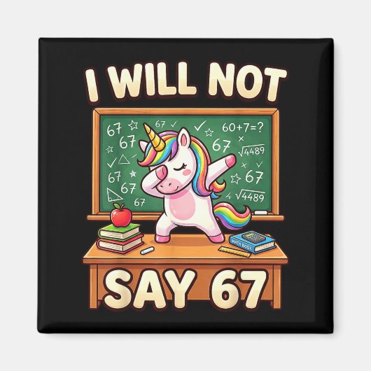 67 Unicorn For Girls Six Seven Meme Brainrot Funny マグネット (正面)