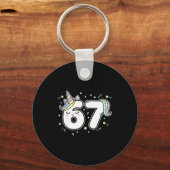67 Unicorn Six Seven 6-7 Meme  キーホルダー (正面)