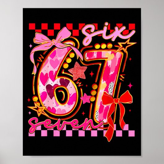67 Valentine Day 6 7 Meme Six Seven Girl Kids  ポスター (正面)