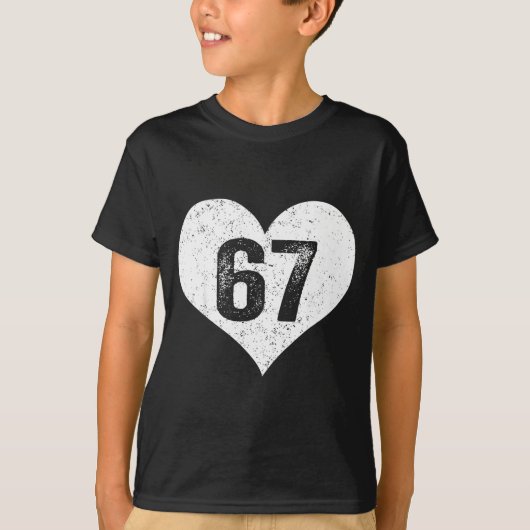 67 Valentine Funny Six Seven 6 7 Meme Gen Alpha Sl Tシャツ (正面)