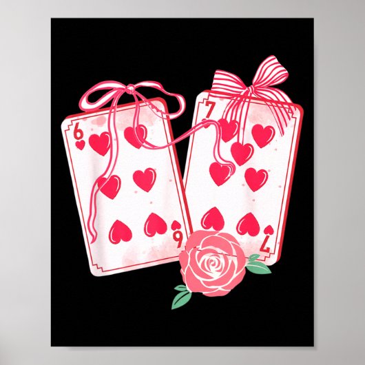 67 Valentine Mahjong Funny Six Seven Meme Coquette ポスター (正面)