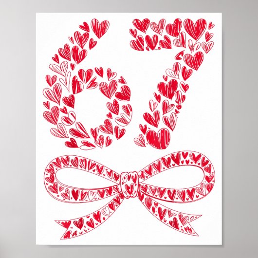 67 Valentine’s Day Heart Meme – Trendy Six Seven ポスター (正面)
