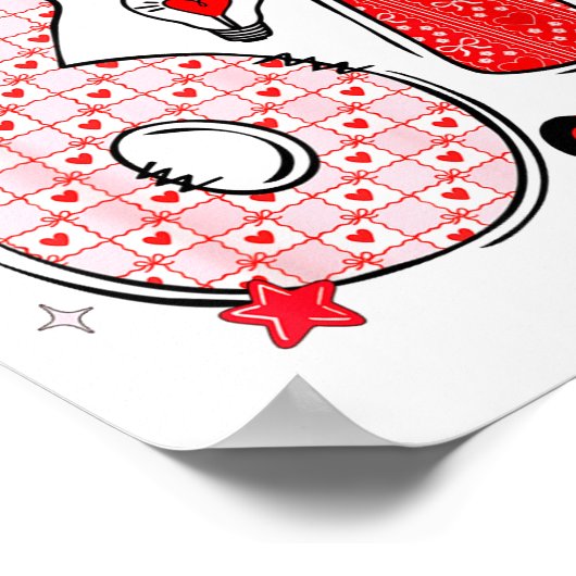 67 Valentine Six Seven 6 7 Funny Valentine’s Day W ポスター (角)