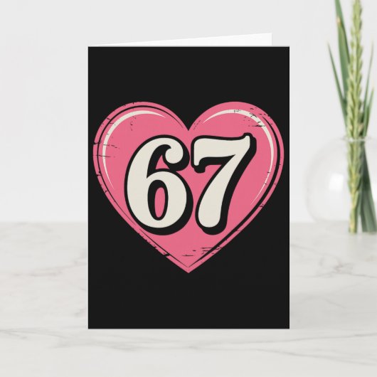 67 Valentine's Day Shirt 6 7 Meme Funny 67 Hearts カード (正面)