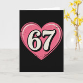 67 Valentine's Day Shirt 6 7 Meme Funny 67 Hearts カード (黄色い花)