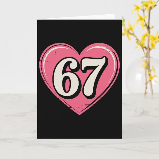 67 Valentine's Day Shirt 6 7 Meme Funny 67 Hearts  カード (黄色い花)