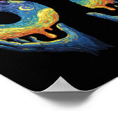 67 Van Gogh Starry Night Ice Cream Drip Funny ポスター (角)