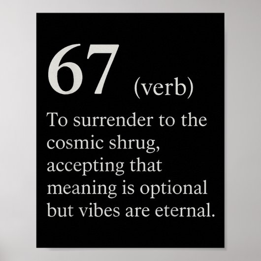 67 Verb Definition Meme Funny Internet Joke Trendi ポスター (正面)