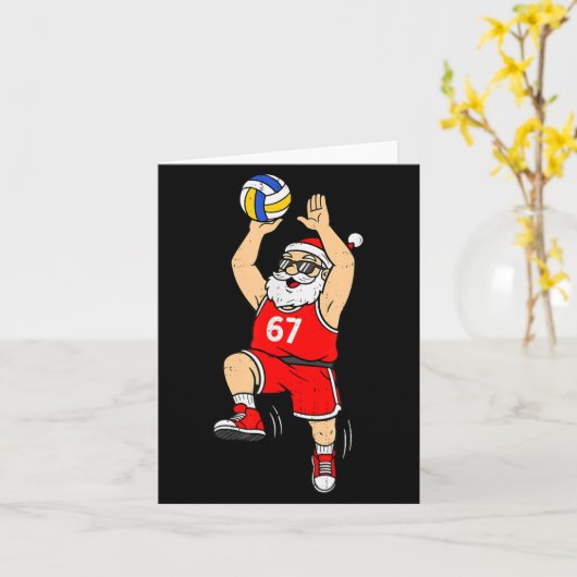 67 Volleyball Santa Six Seven Meme Christmas Srt M カード (黄色い花)