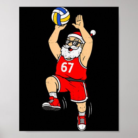 67 Volleyball Santa Six Seven Meme Christmas Srt M ポスター (正面)