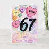 67 Watercolor Heart Valetine's Day Card カード (正面)