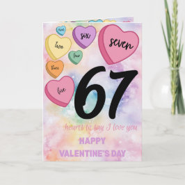 67 Watercolor Heart Valetine's Day Card カード