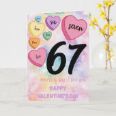 67 Watercolor Heart Valetine's Day Card カード (黄色い花)