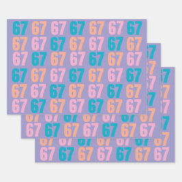 67 Wrapping Paper Flat Sheet Set of 3 ラッピングペーパーシート