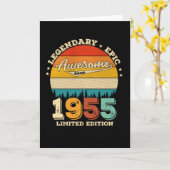 67 Year Old Awesome Since 1955 67th Birthday Gift カード (黄色い花)