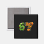 67 Zombie Pumpkin Six Seven Halloween Meme Costume マグネット (正面/裏面)