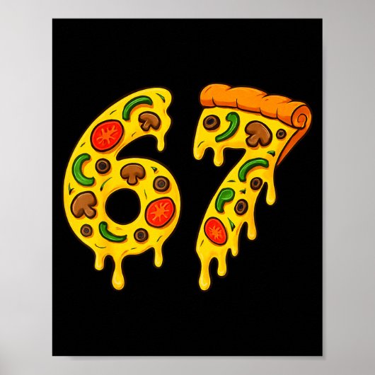 67 Zza Meme Funny Six Seven Gen Alpha Slang Kids D ポスター (正面)