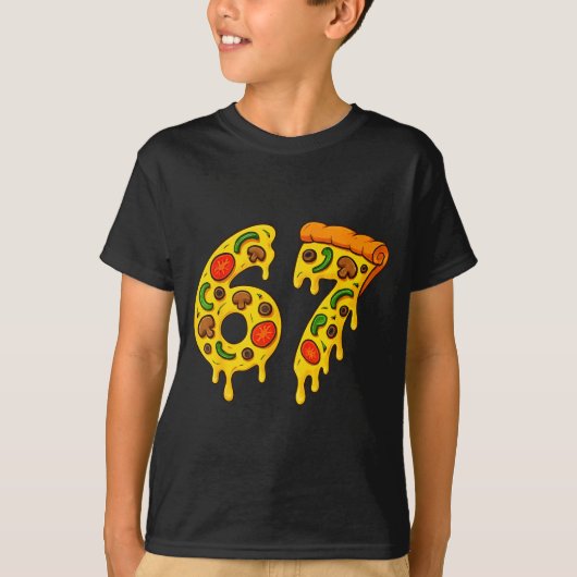 67 Zza Meme Funny Six Seven Gen Alpha Slang Kids D Tシャツ (正面)