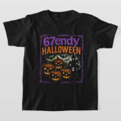 67endy ハロウィン ブートレグ レトロ スプーキー デザイン tシャツ (レイダウン)