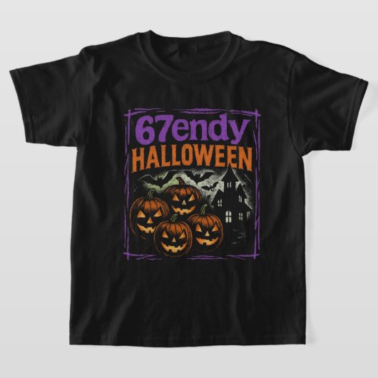 67endy Halloween Bootleg Retro Spooky Design Tシャツ (レイダウン)