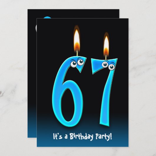 67thバースデーパーティー招待状 招待状 (正面/裏面)