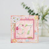 67th誕生日パーティースクラップブック作りスタイル 招待状 (スタンド正面)