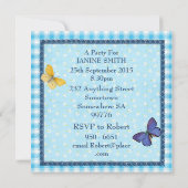 67th誕生日パーティー招待の花、蝶 招待状 (裏面)